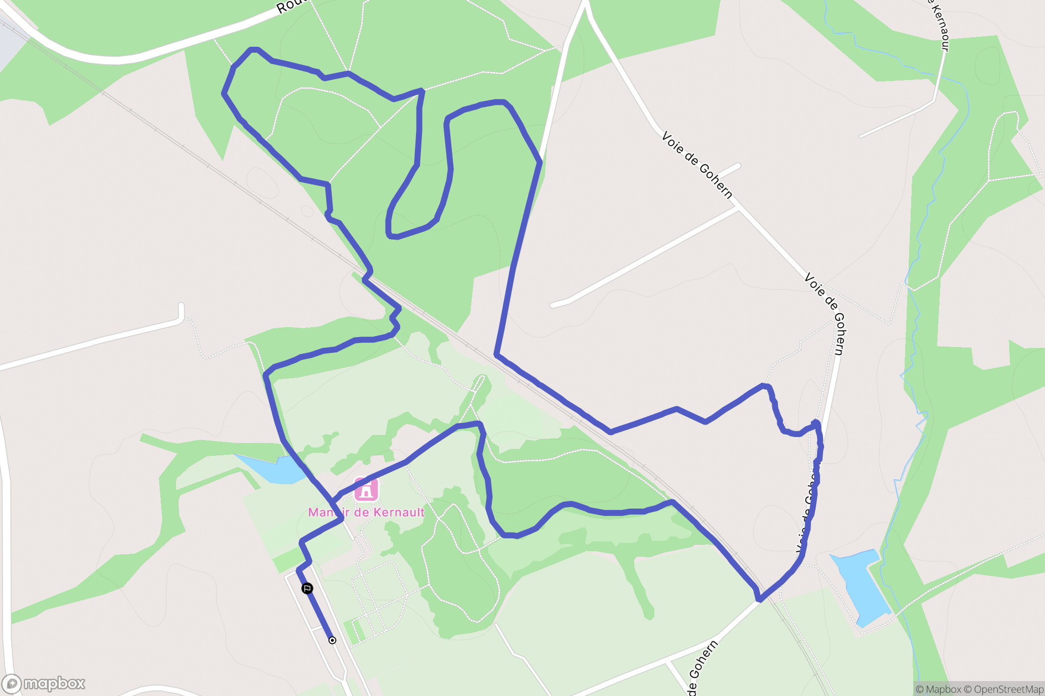 Mellac : carte du parcours de randonnée - France