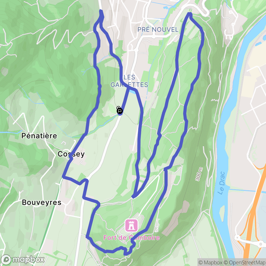 Seyssins : carte du parcours de randonnée - France