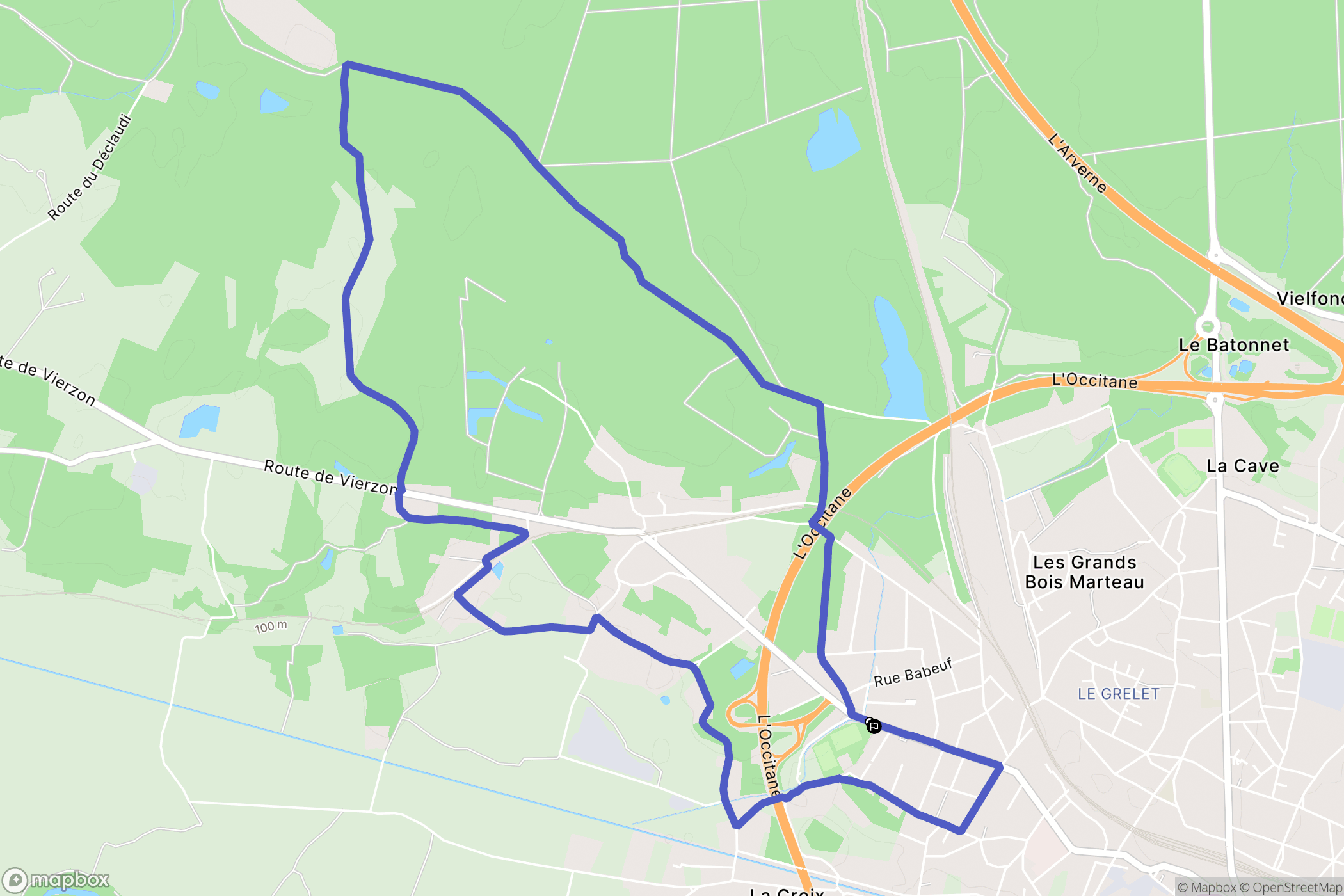 Vierzon : carte du parcours de randonnée - France