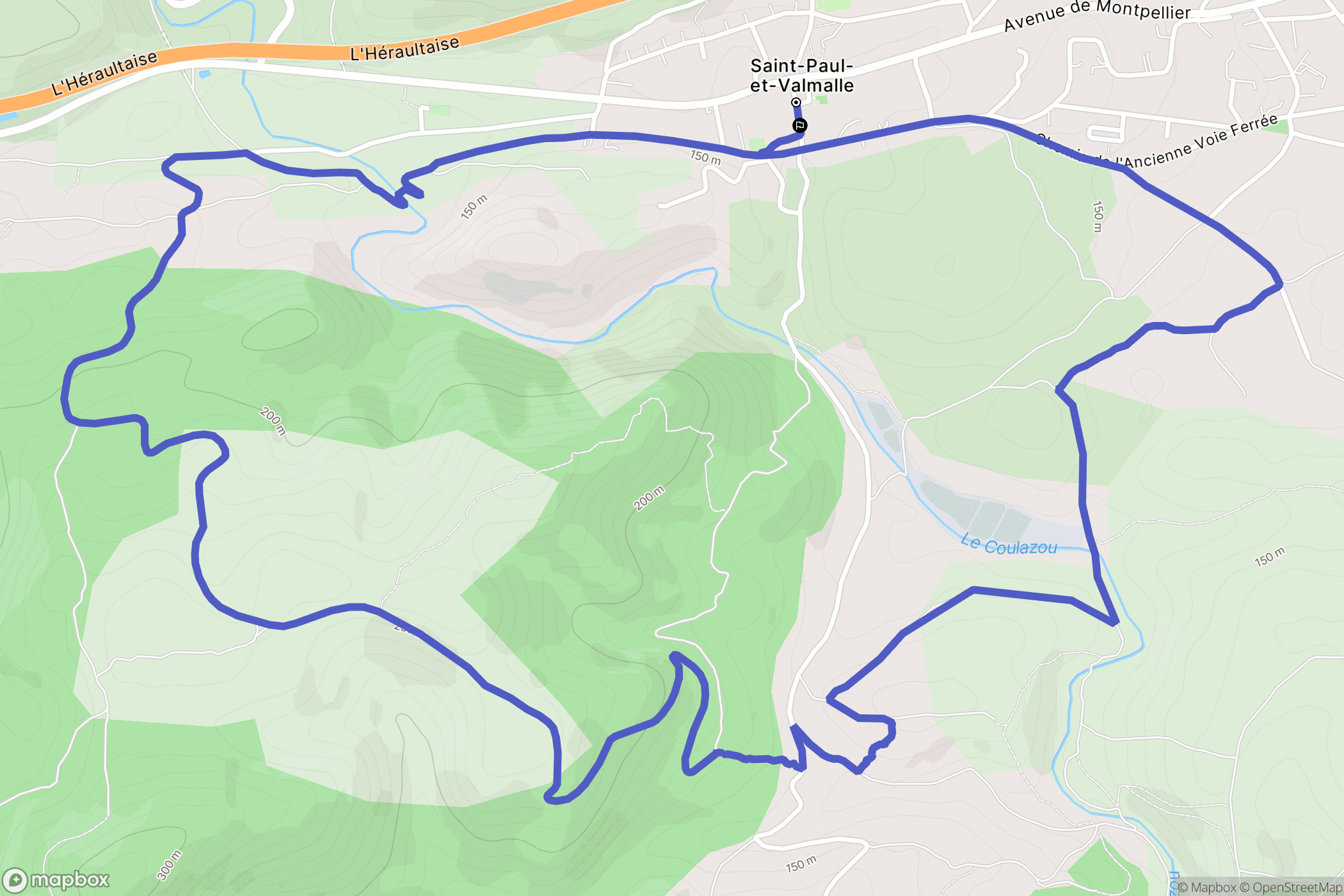 Saint-Paul-et-Valmalle : carte du parcours de randonnée - France