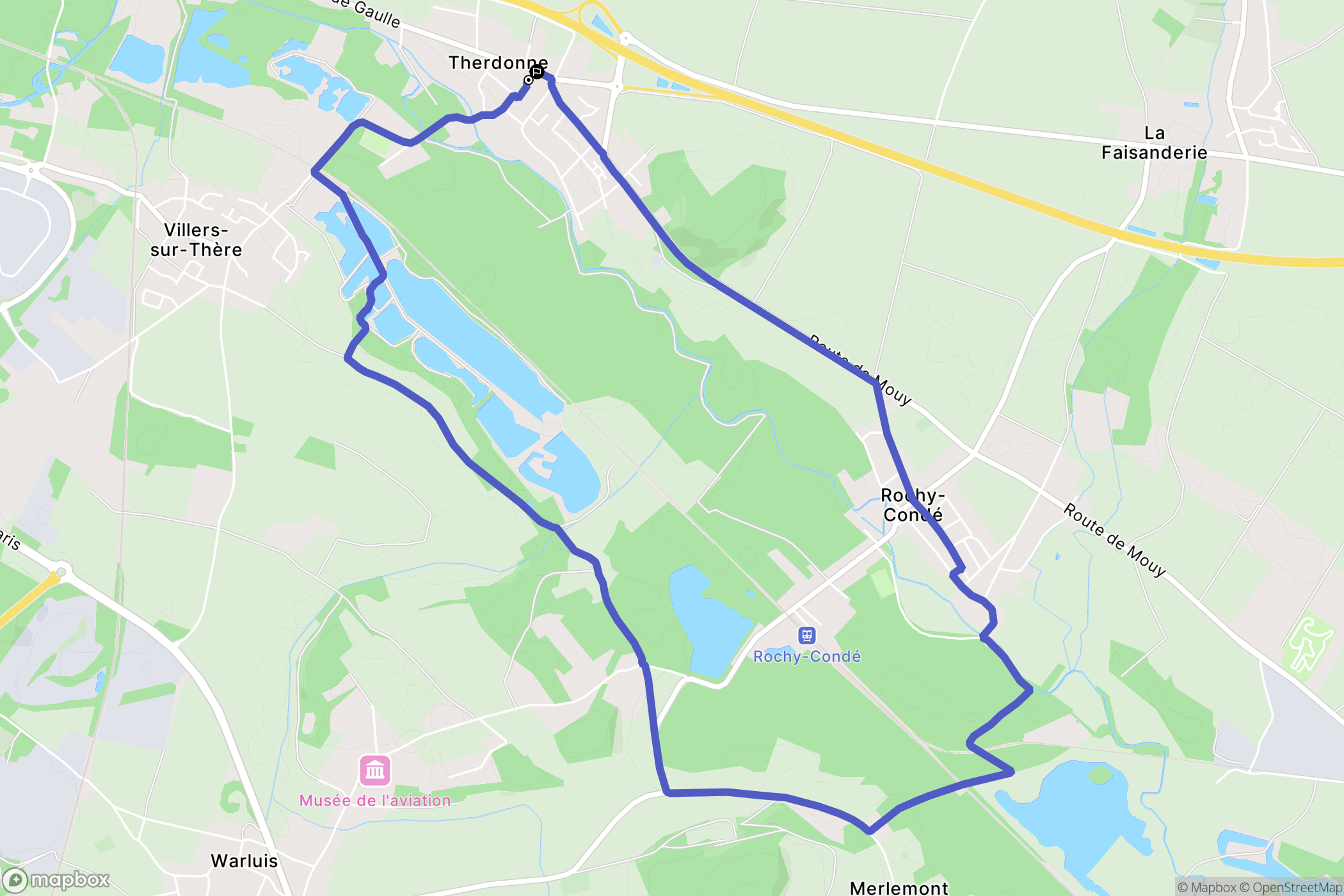 Therdonne : carte du parcours de randonnée - France