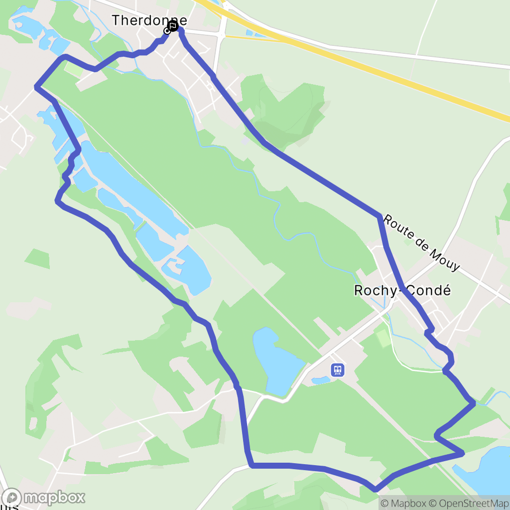 Therdonne : carte du parcours de randonnée - France
