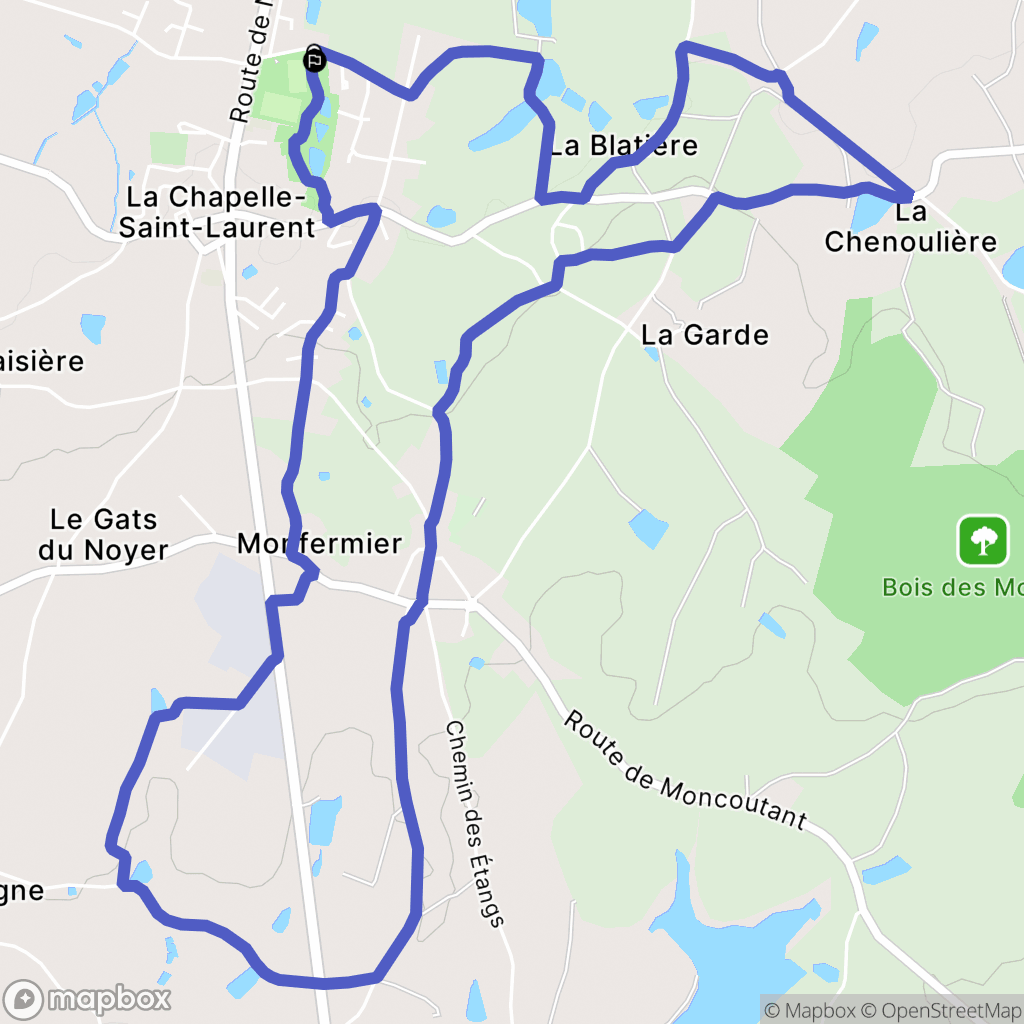 La Chapelle-Saint-Laurent : carte du parcours de randonnée - France