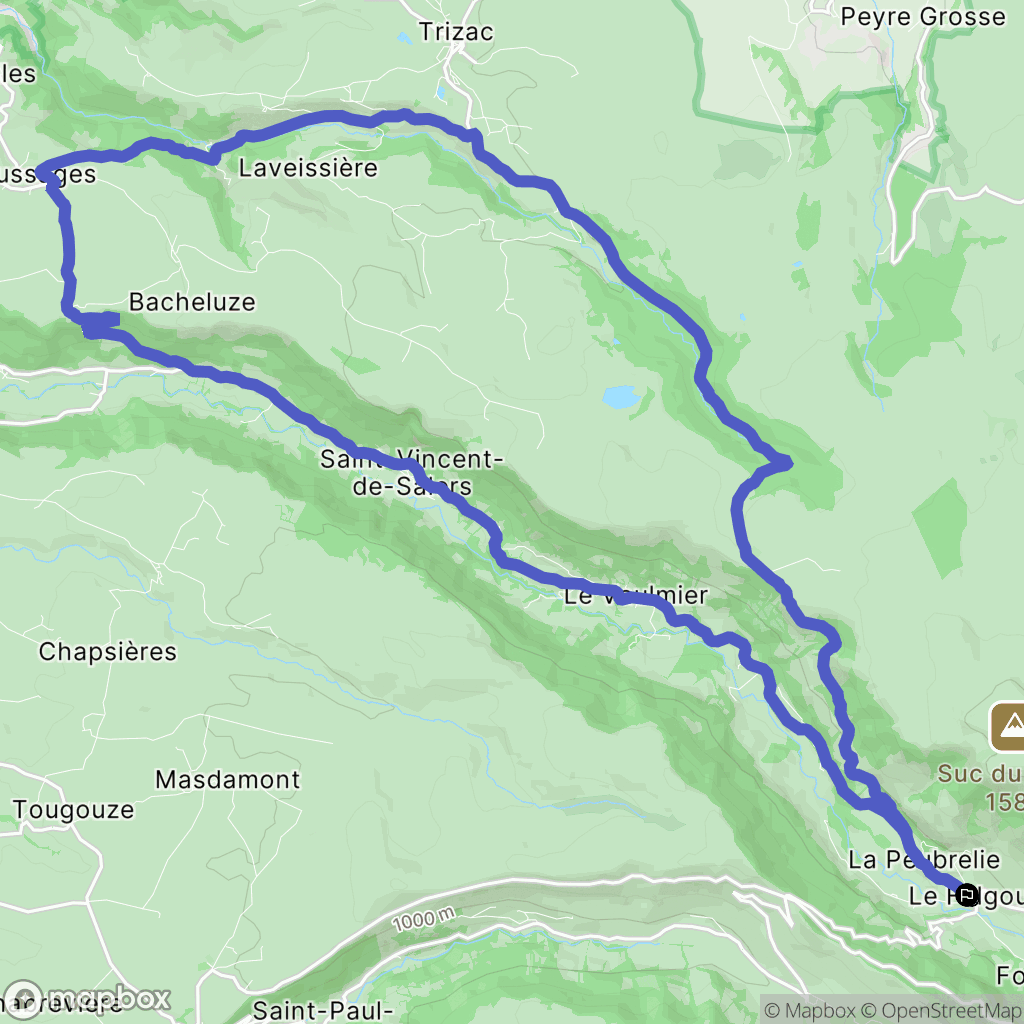 Le Falgoux : carte du parcours de randonnée - France