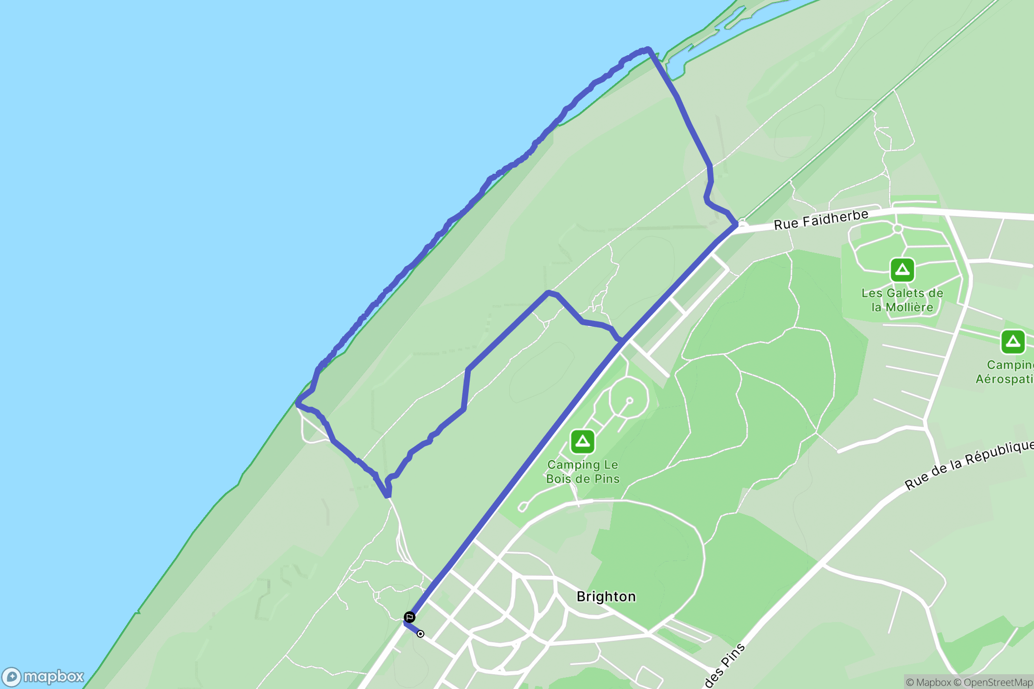 Cayeux-sur-Mer : carte du parcours de randonnée - France