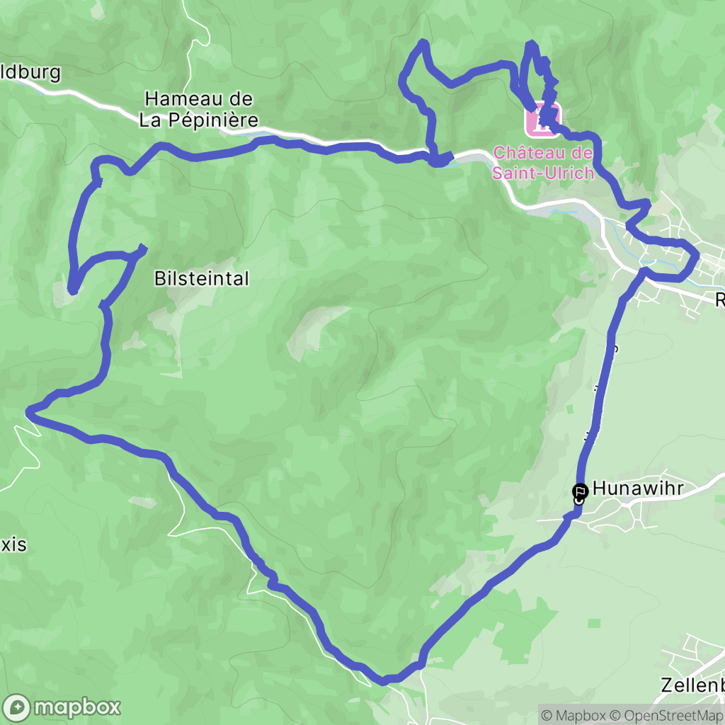 Hunawihr : carte du parcours de randonnée - France