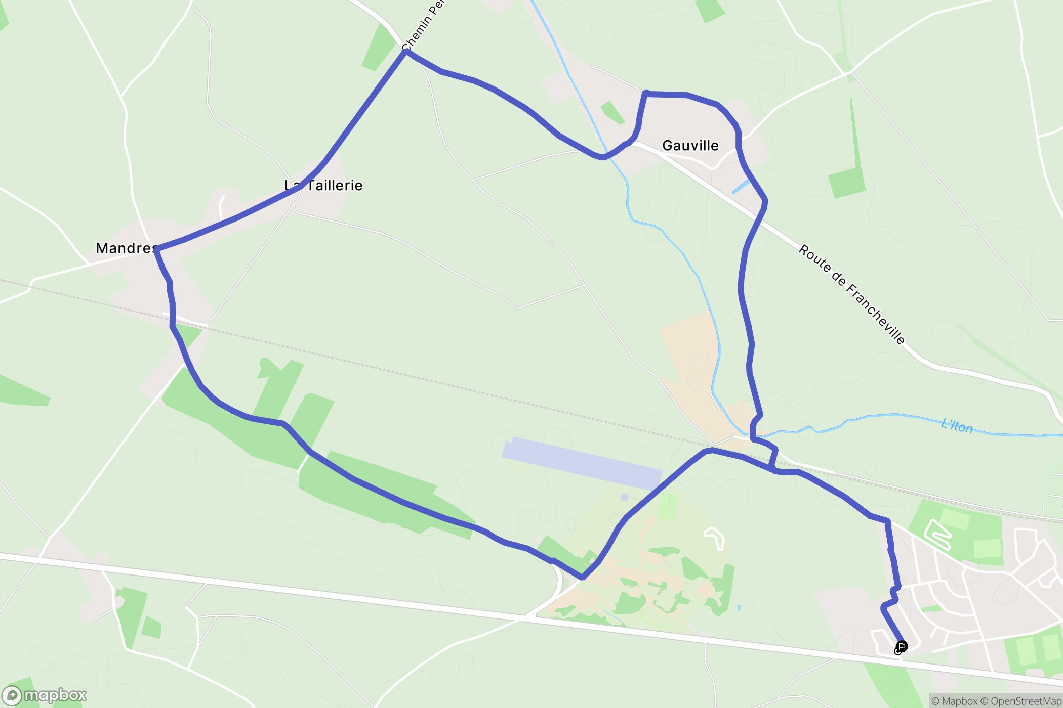 Verneuil d'Avre et d'Iton : carte du parcours de randonnée - France