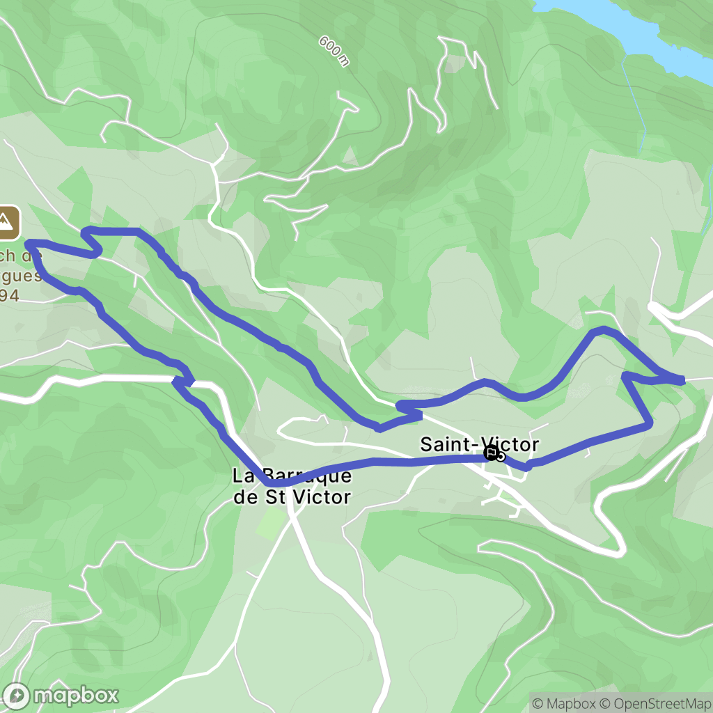Saint-Victor-et-Melvieu : carte du parcours de randonnée - France
