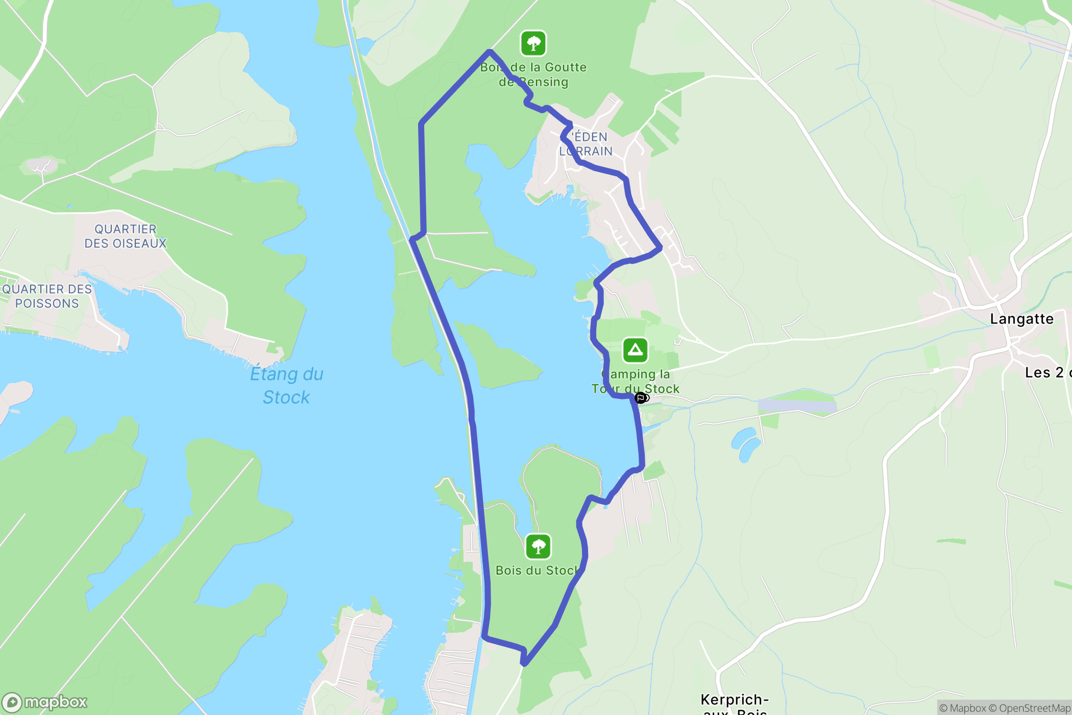 Langatte : carte du parcours de randonnée - France