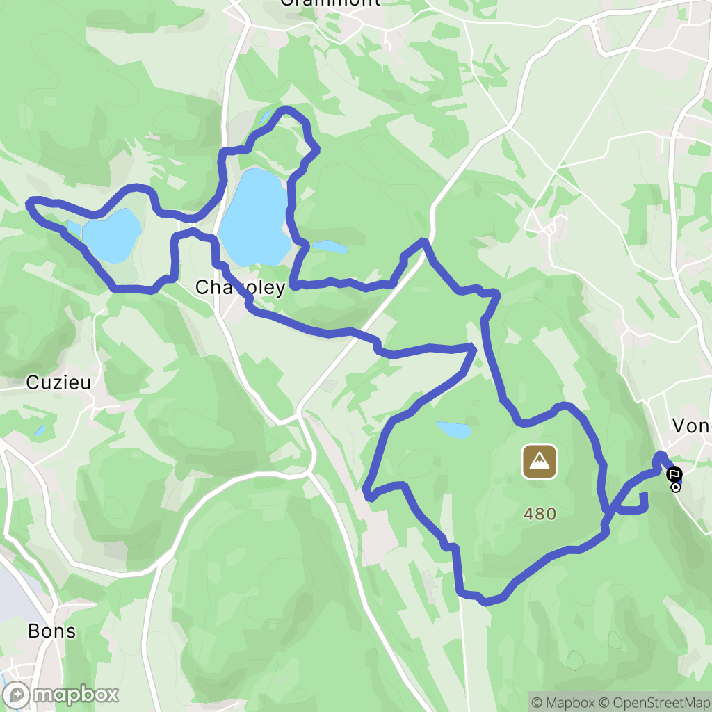 Vongnes : carte du parcours de randonnée - France