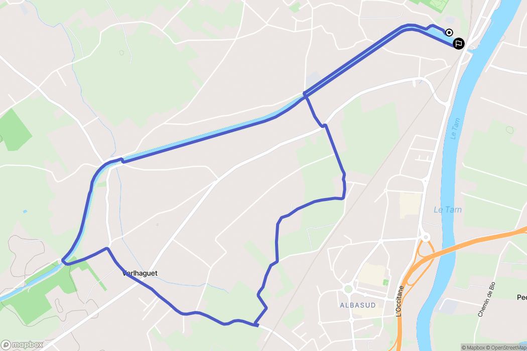 Montauban : carte du parcours de randonnée - France