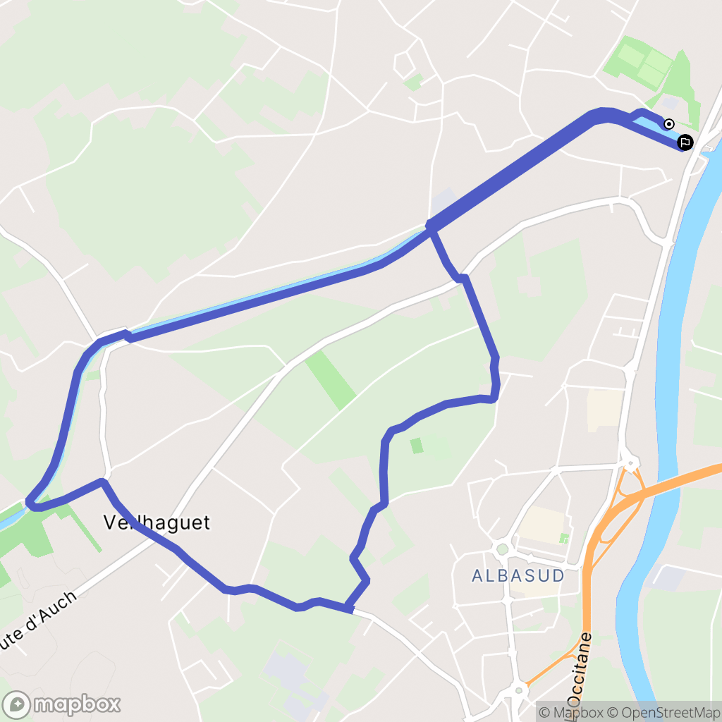 Montauban : carte du parcours de randonnée - France