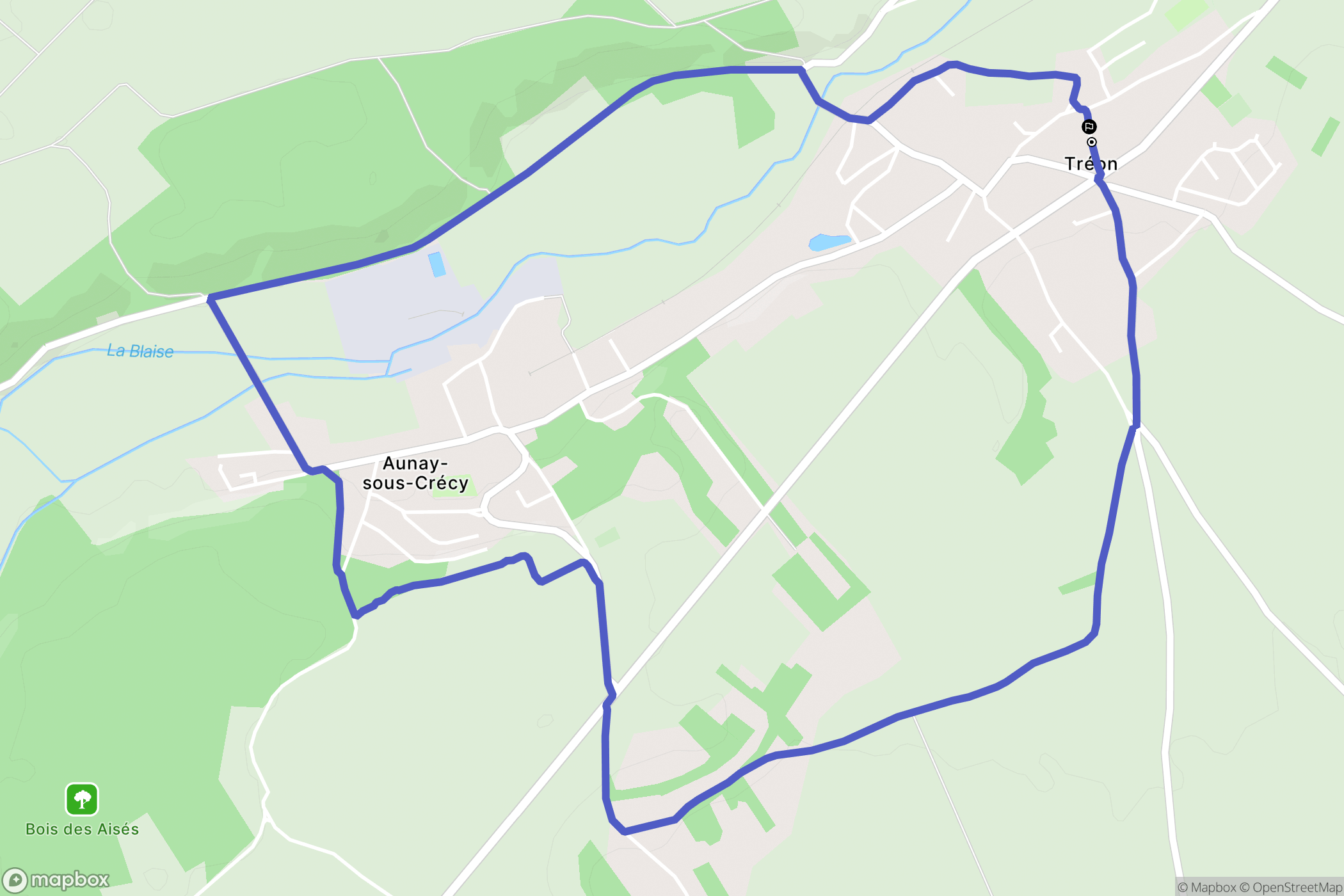 Tréon : carte du parcours de randonnée - France