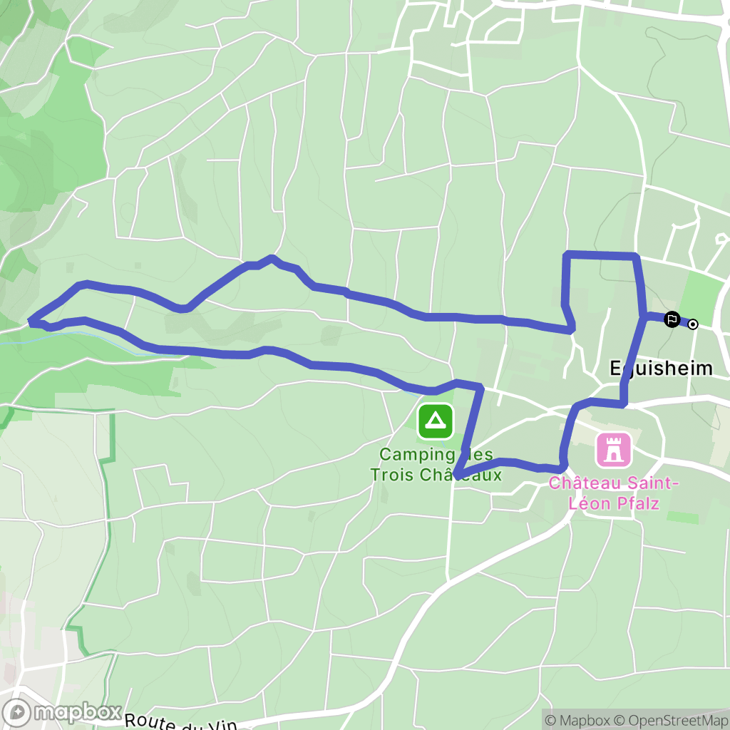 Eguisheim : carte du parcours de randonnée - France