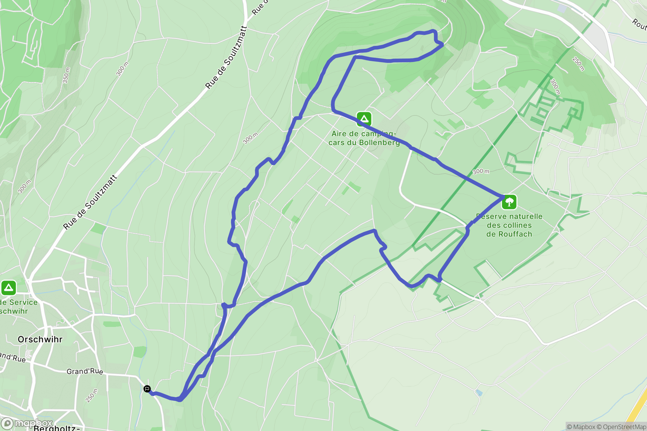 Orschwihr : carte du parcours de randonnée - France