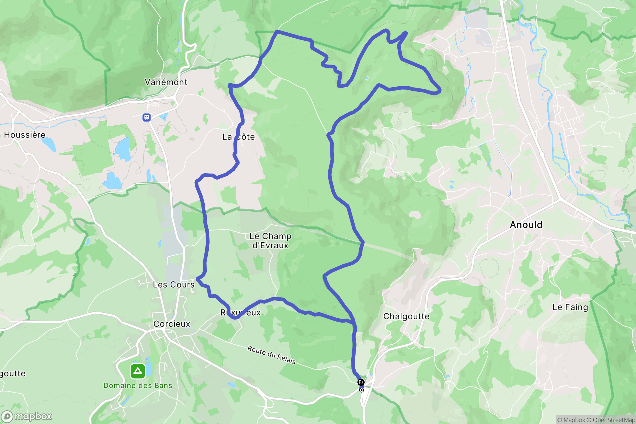 Corcieux : carte du parcours de randonnée - France