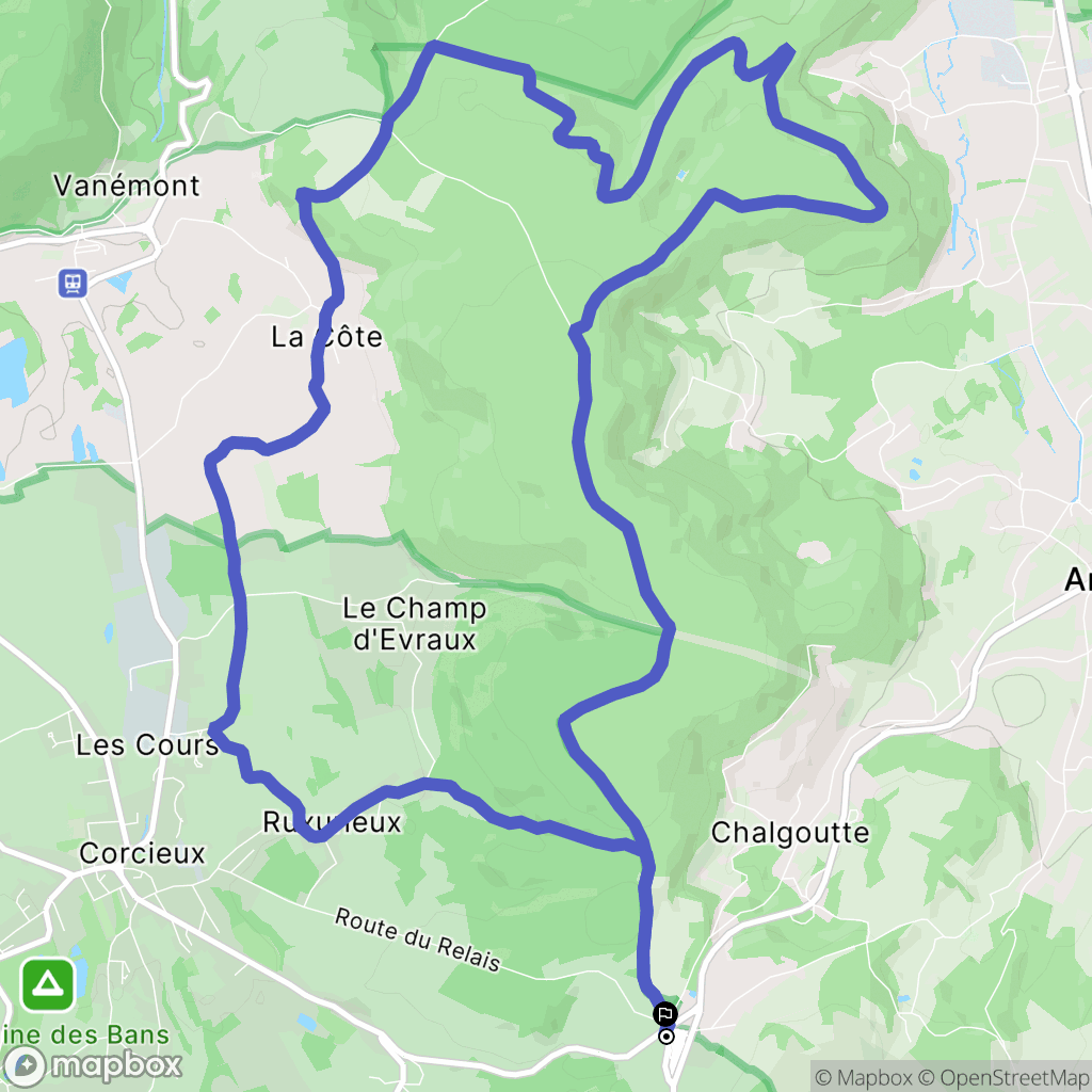 Corcieux : carte du parcours de randonnée - France