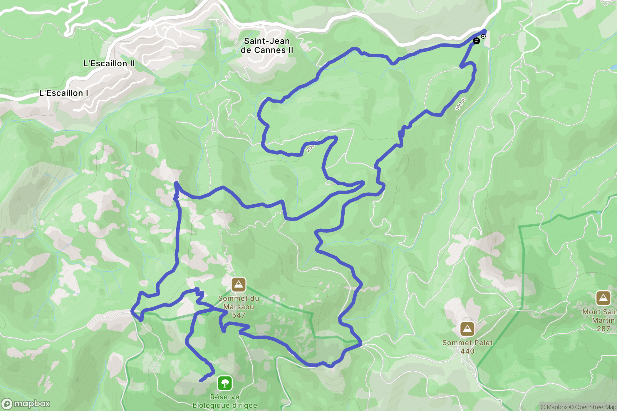 Fréjus : carte du parcours de randonnée - France