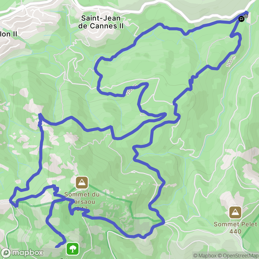 Fréjus : carte du parcours de randonnée - France