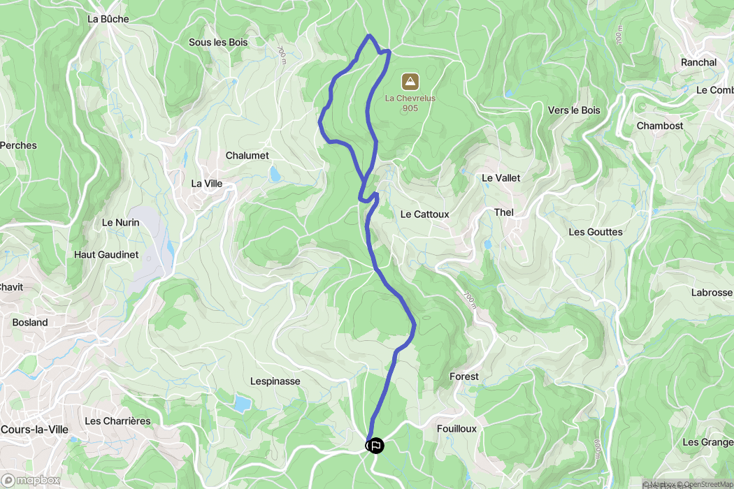 Cours : carte du parcours de randonnée - France