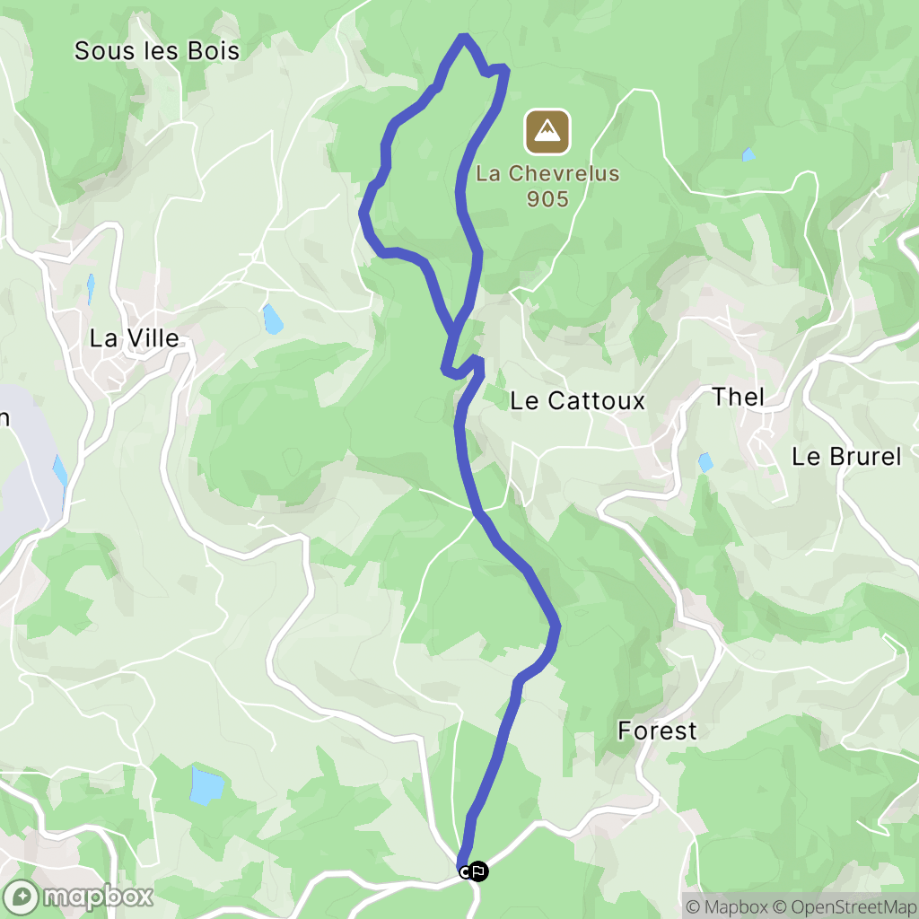Cours : carte du parcours de randonnée - France
