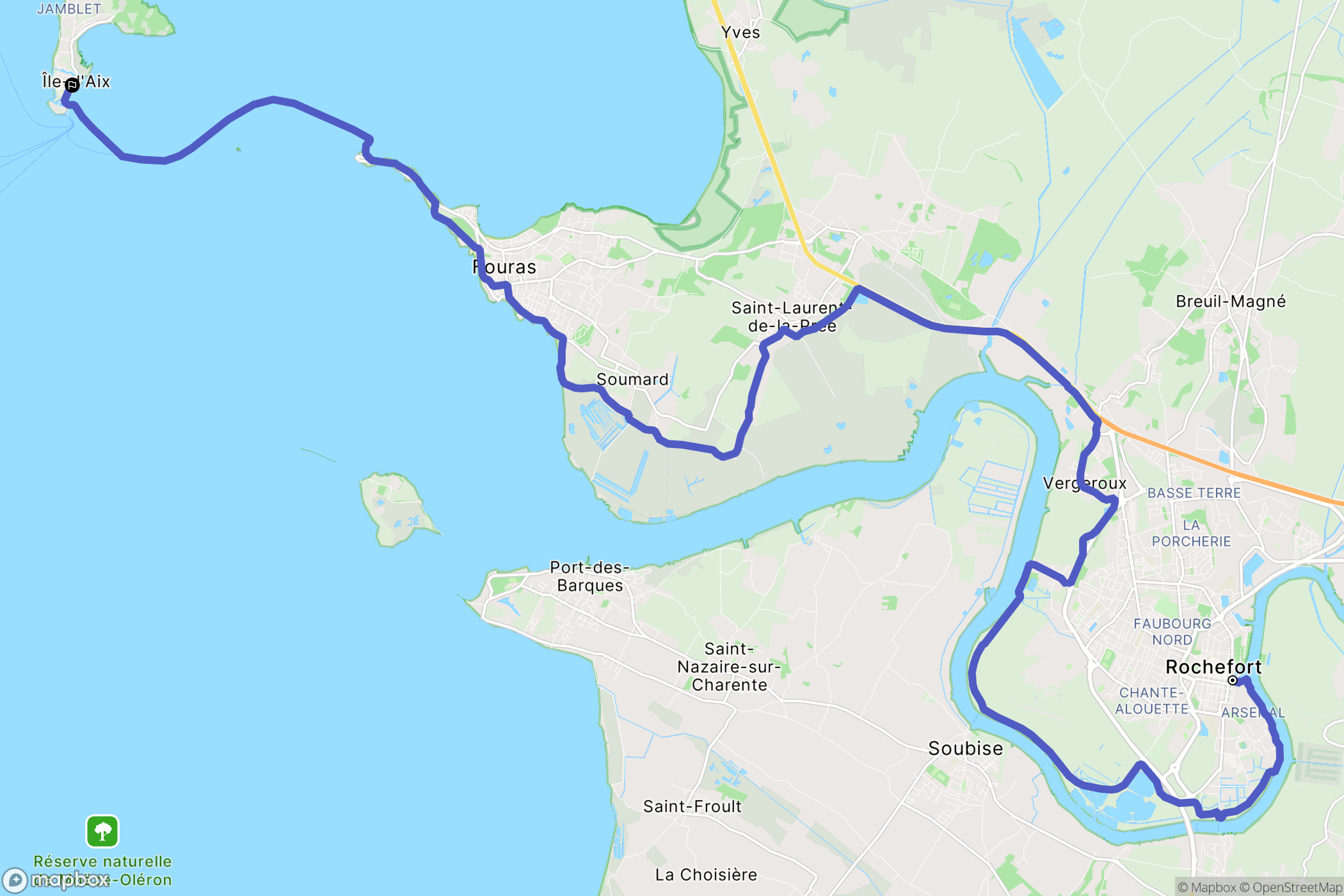 Rochefort : carte du parcours de randonnée - France