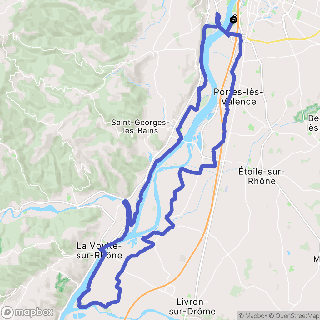 Valence : carte du parcours de randonnée - France