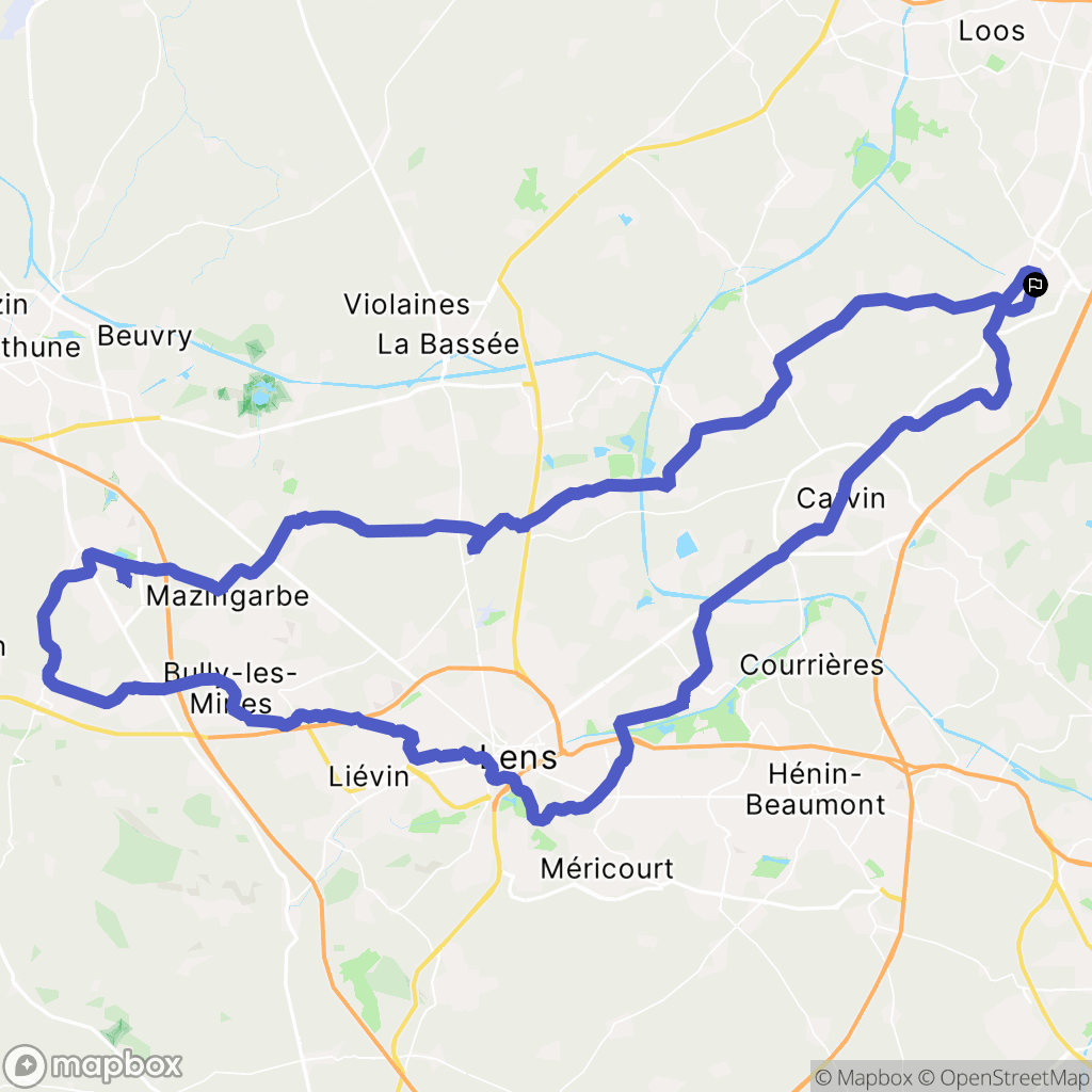 Seclin : carte du parcours de randonnée - France