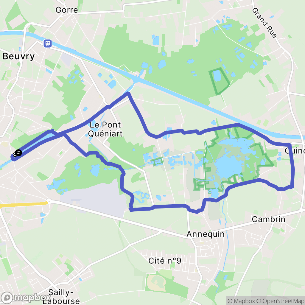 Beuvry : carte du parcours de randonnée - France