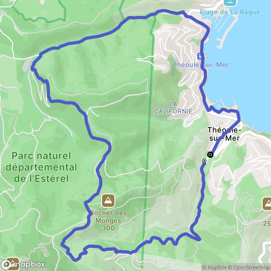 Théoule-sur-Mer : carte du parcours de randonnée - France