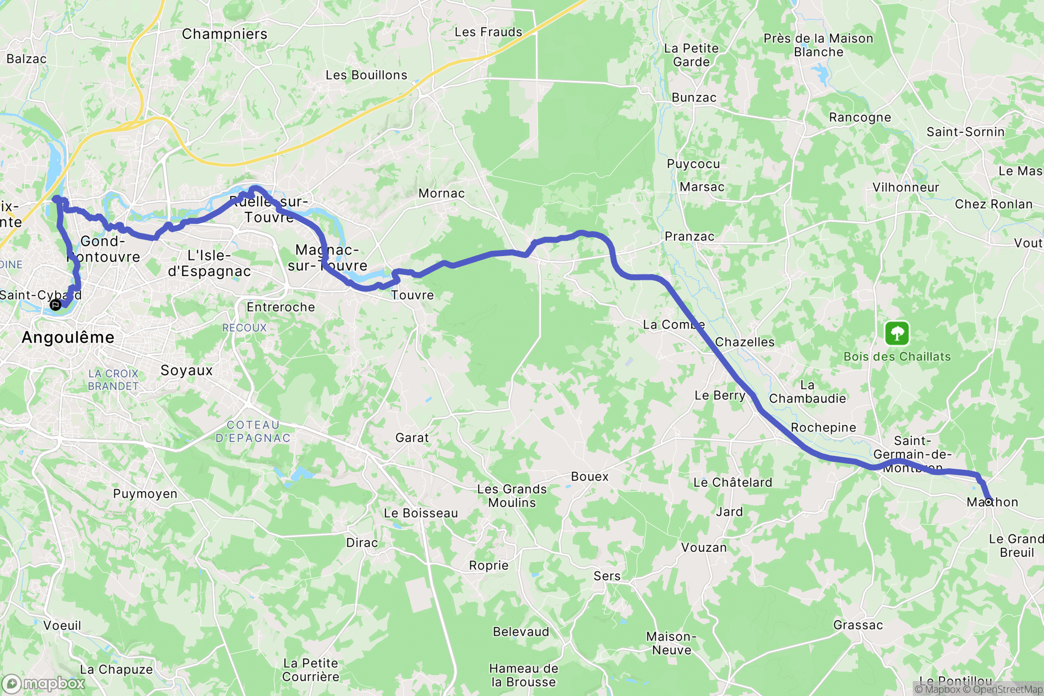 Marthon : carte du parcours de randonnée - France