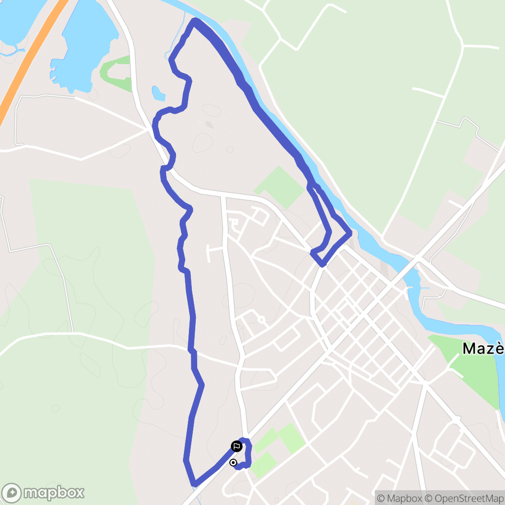 Mazères : carte du parcours de randonnée - France