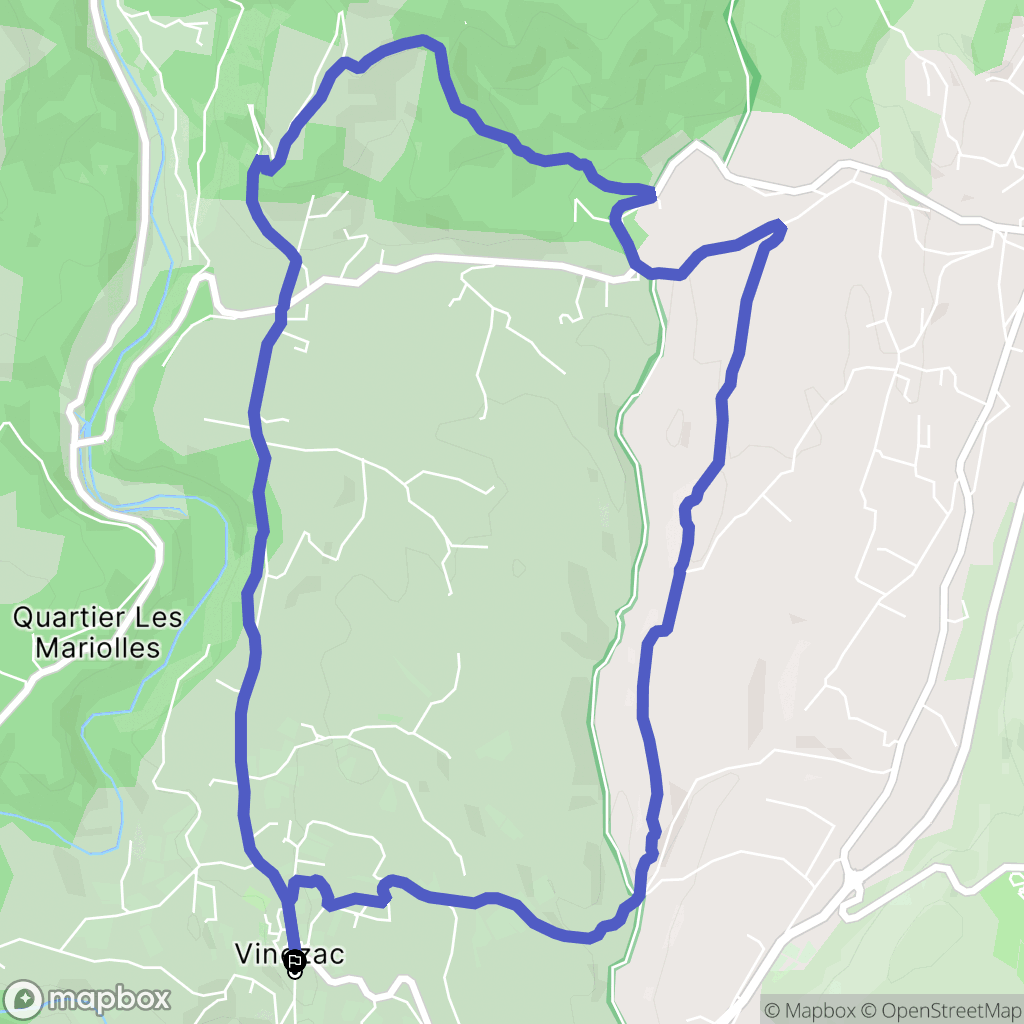 Vinezac : carte du parcours de randonnée - France