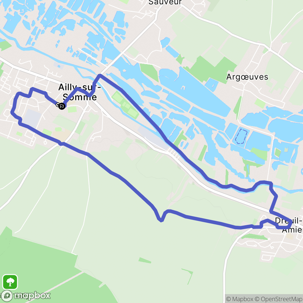 Ailly-sur-Somme : carte du parcours de randonnée - France