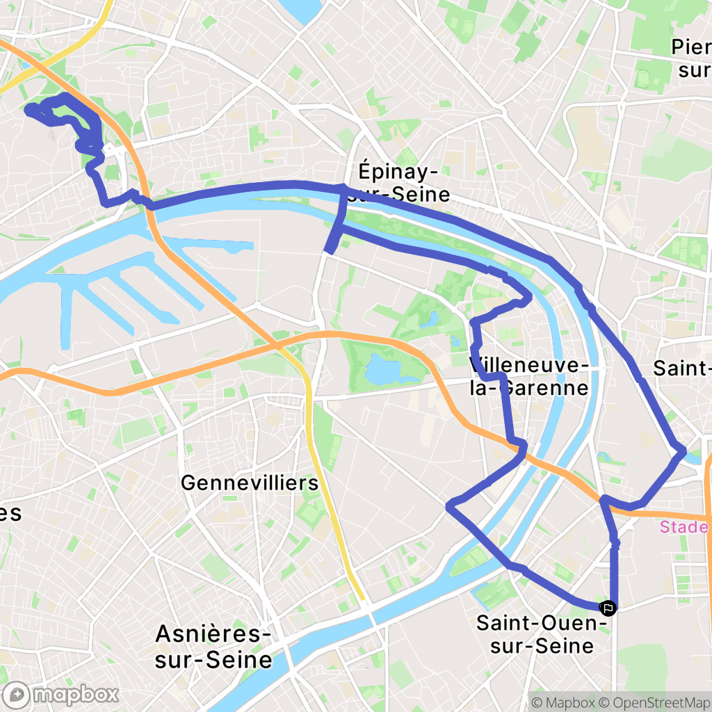 Saint-Denis : carte du parcours de randonnée - France