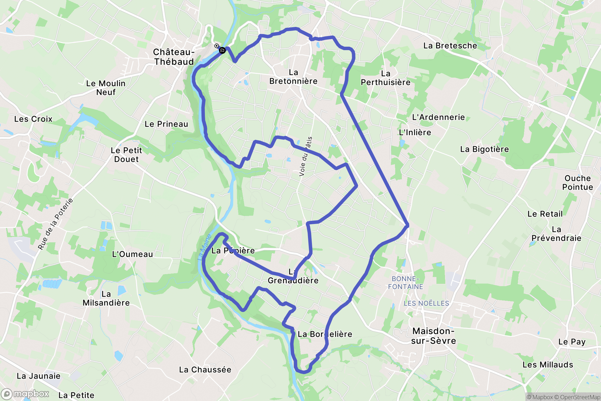 Château-Thébaud : carte du parcours de randonnée - France
