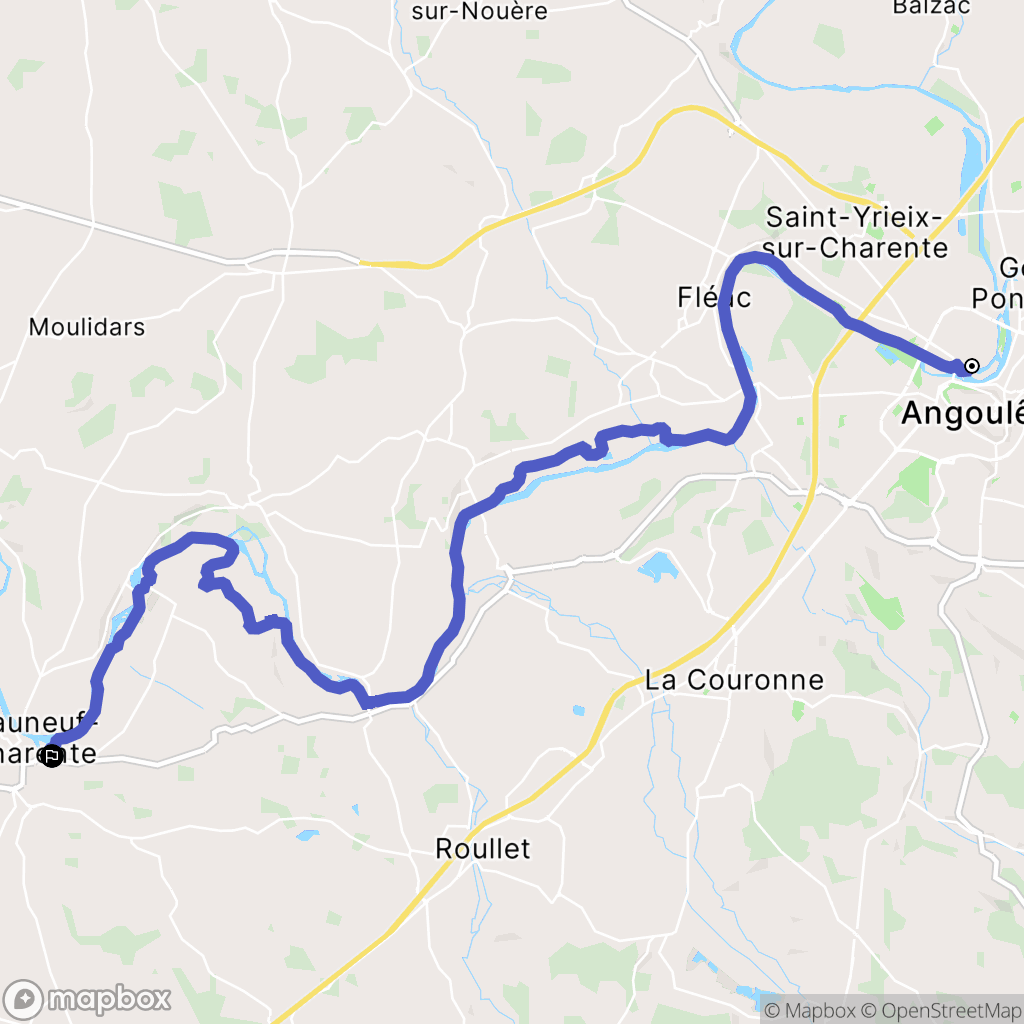 Angoulême : carte du parcours de randonnée - France