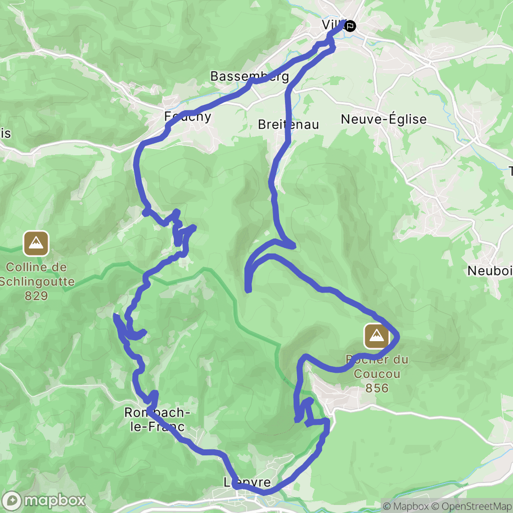 Villé : carte du parcours de randonnée - France