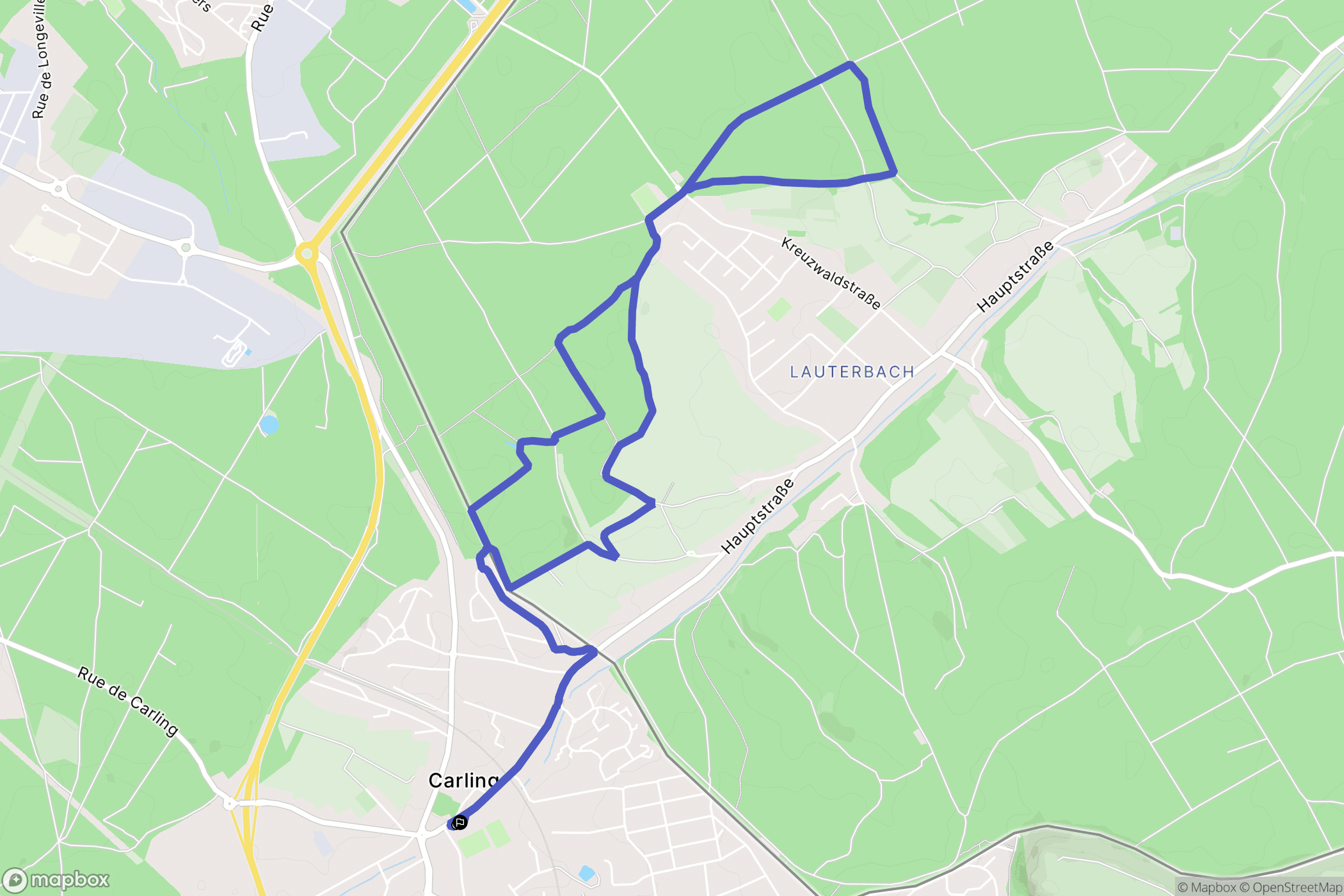 Carling : carte du parcours de randonnée - France