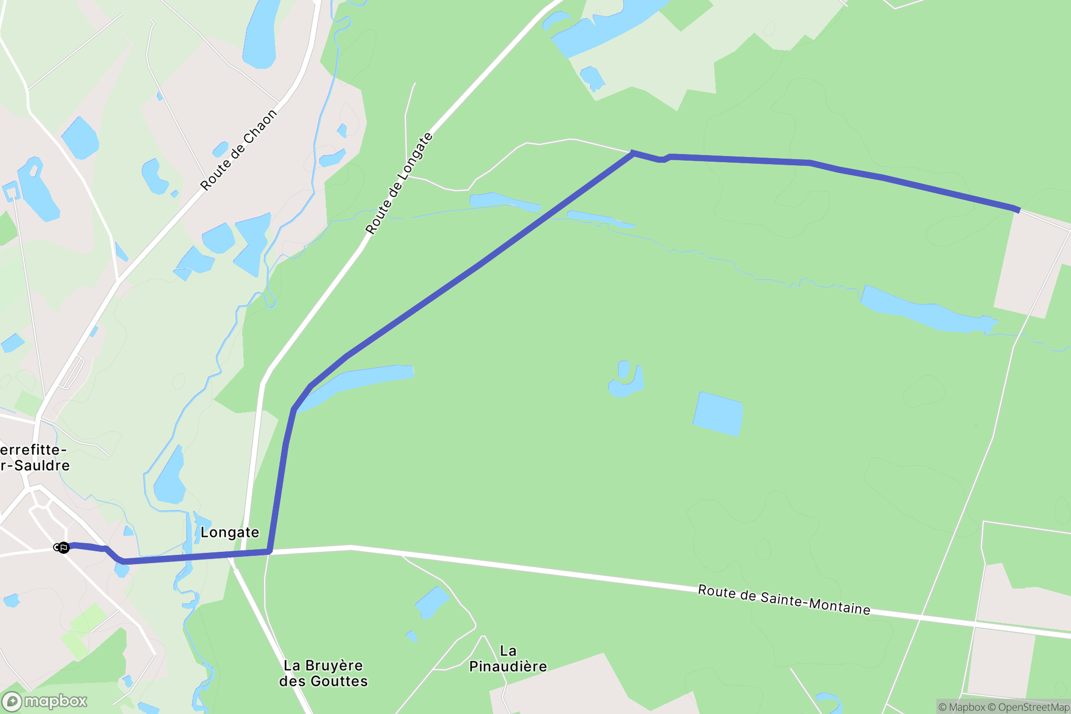 Pierrefitte-sur-Sauldre : carte du parcours de randonnée - France