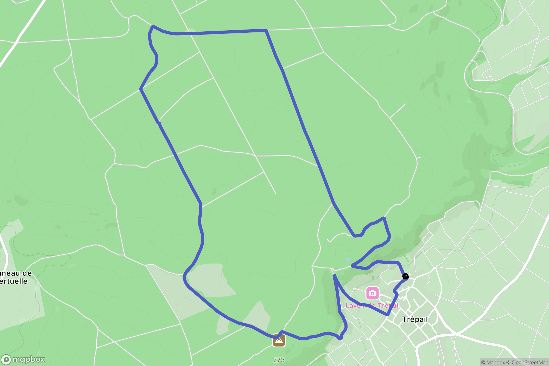 Trépail : carte du parcours de randonnée - France