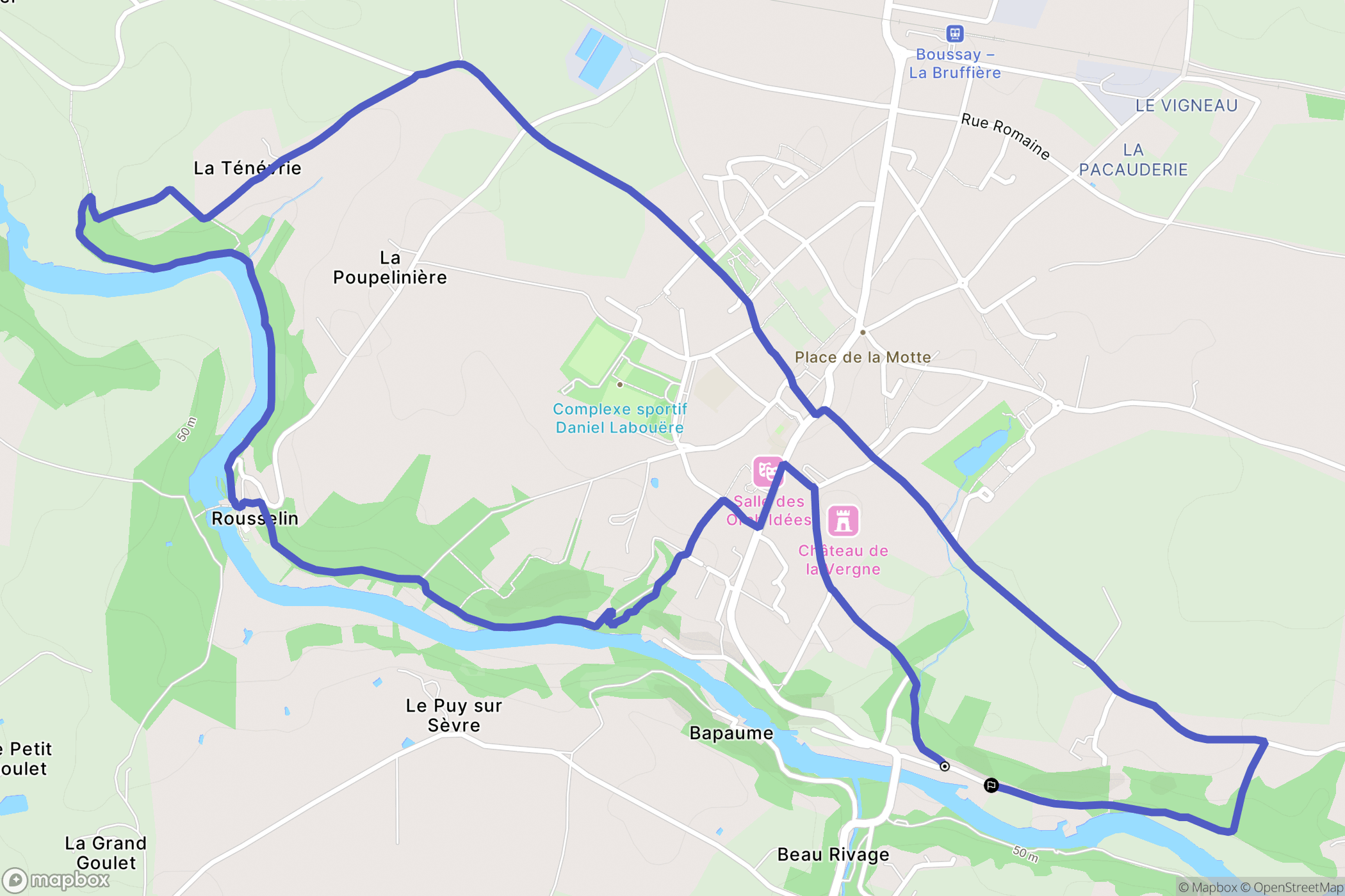 Boussay : carte du parcours de randonnée - France