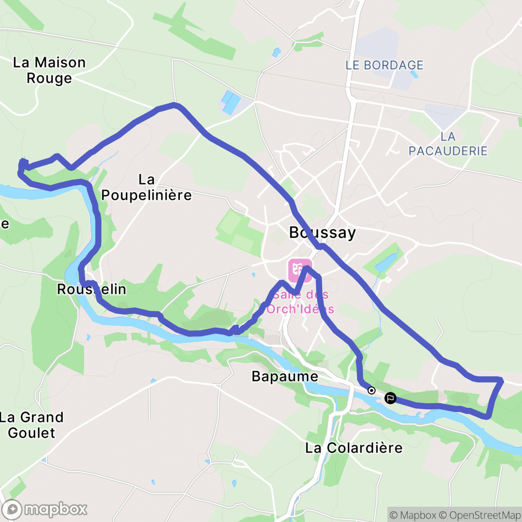 Boussay : carte du parcours de randonnée - France