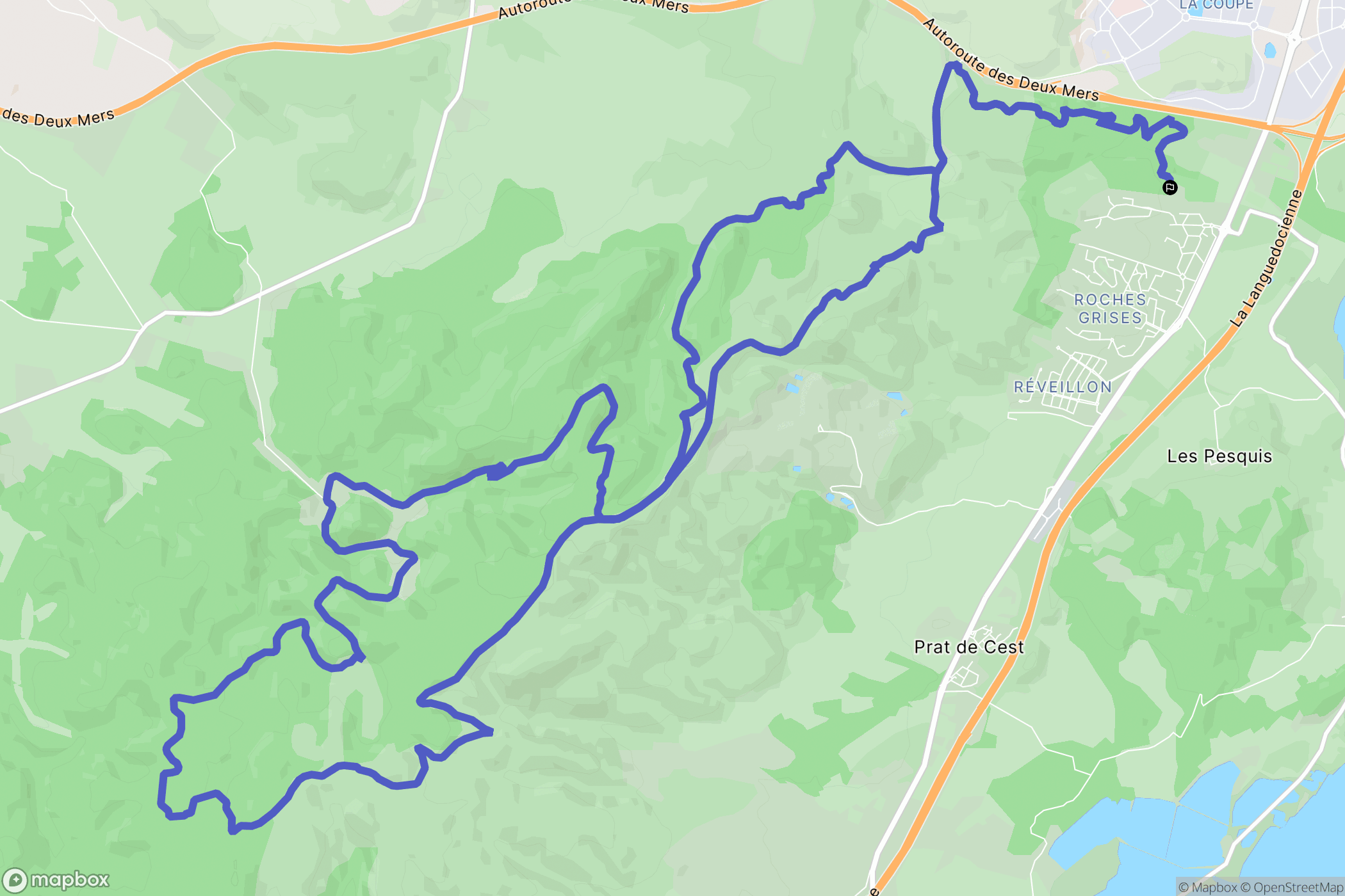 Narbonne : carte du parcours de randonnée - France