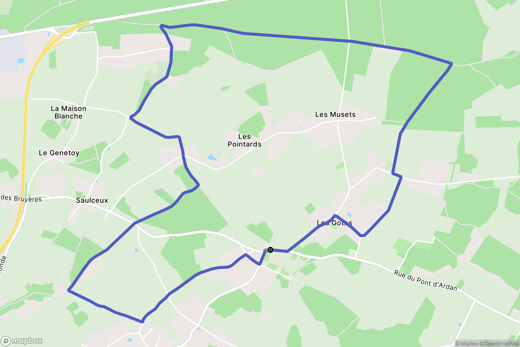 Amilly : carte du parcours de randonnée - France