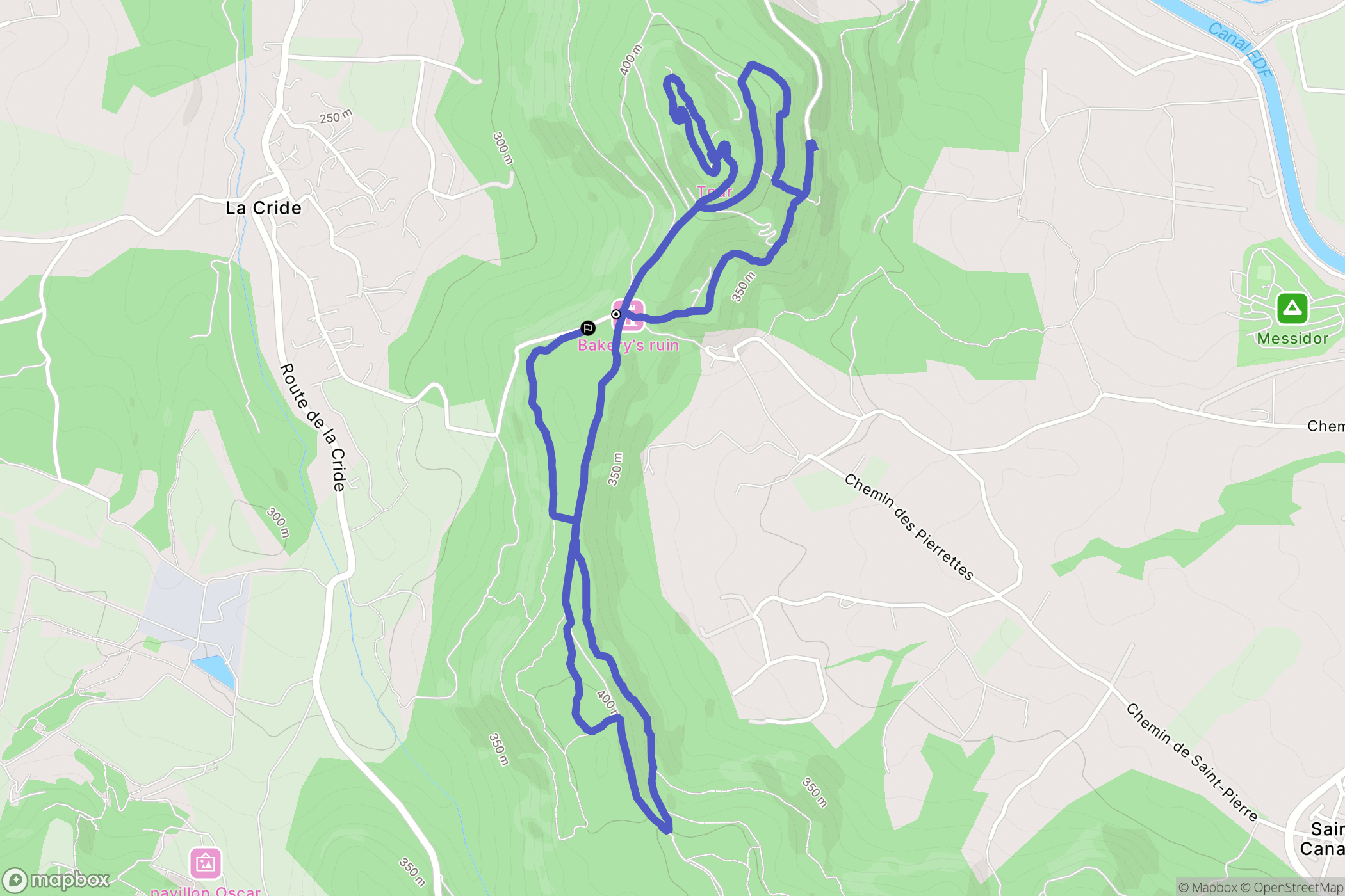 Le Puy-Sainte-Réparade : carte du parcours de randonnée - France