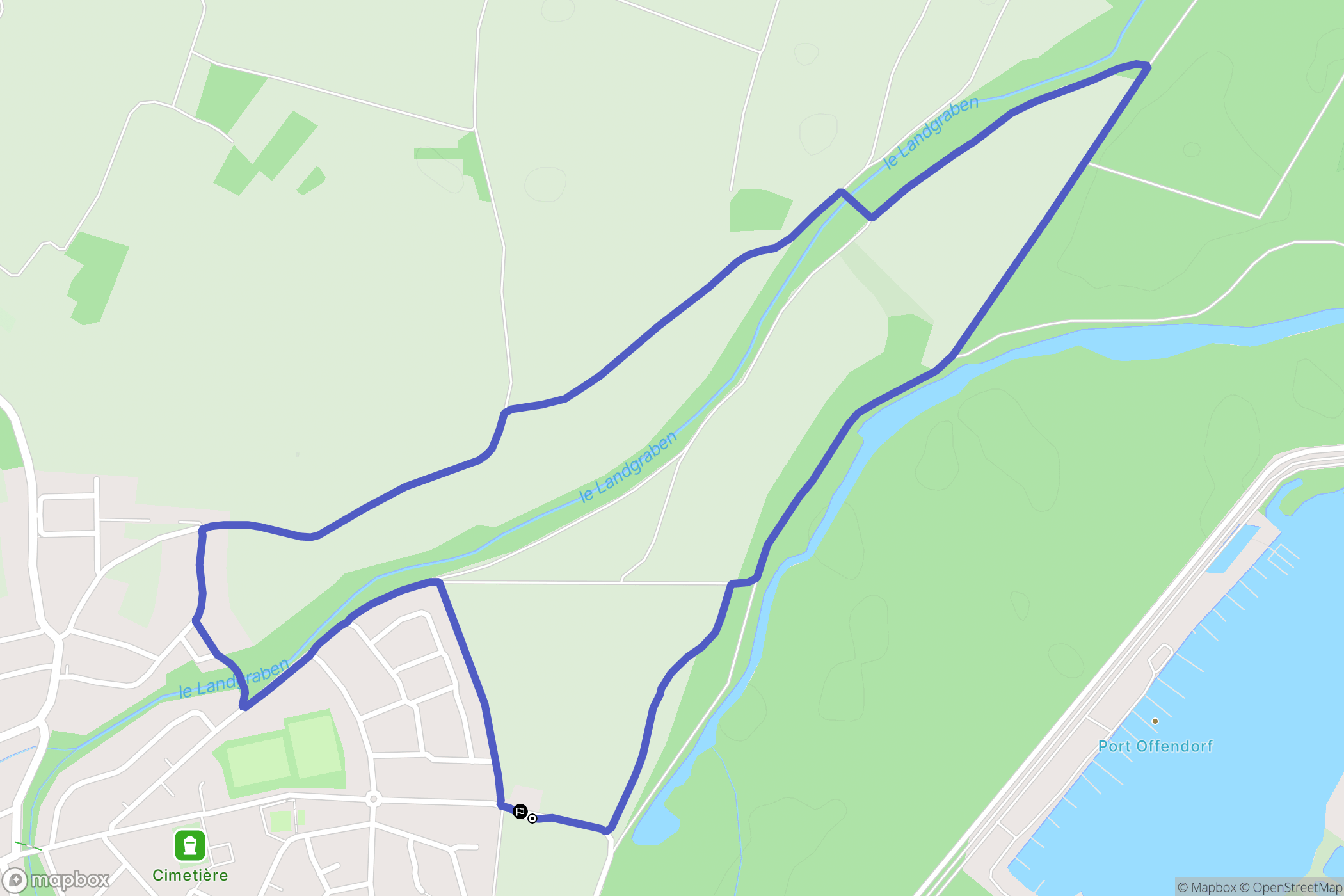 Offendorf : carte du parcours de randonnée - France