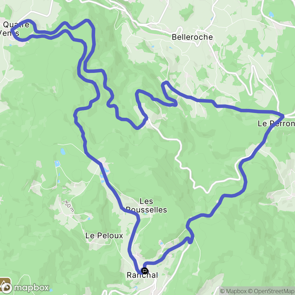 Ranchal : carte du parcours de randonnée - France