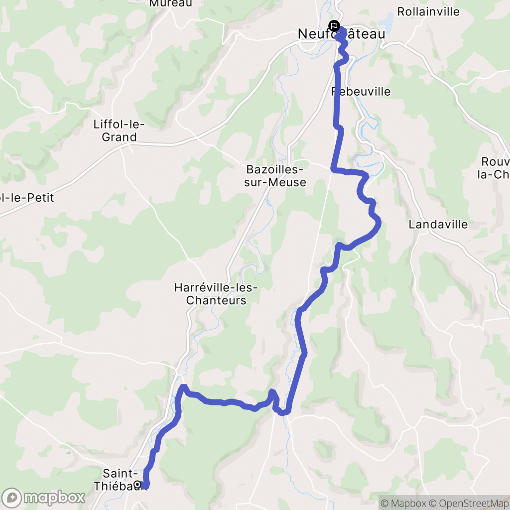 Bourmont-entre-Meuse-et-Mouzon : carte du parcours de randonnée - France