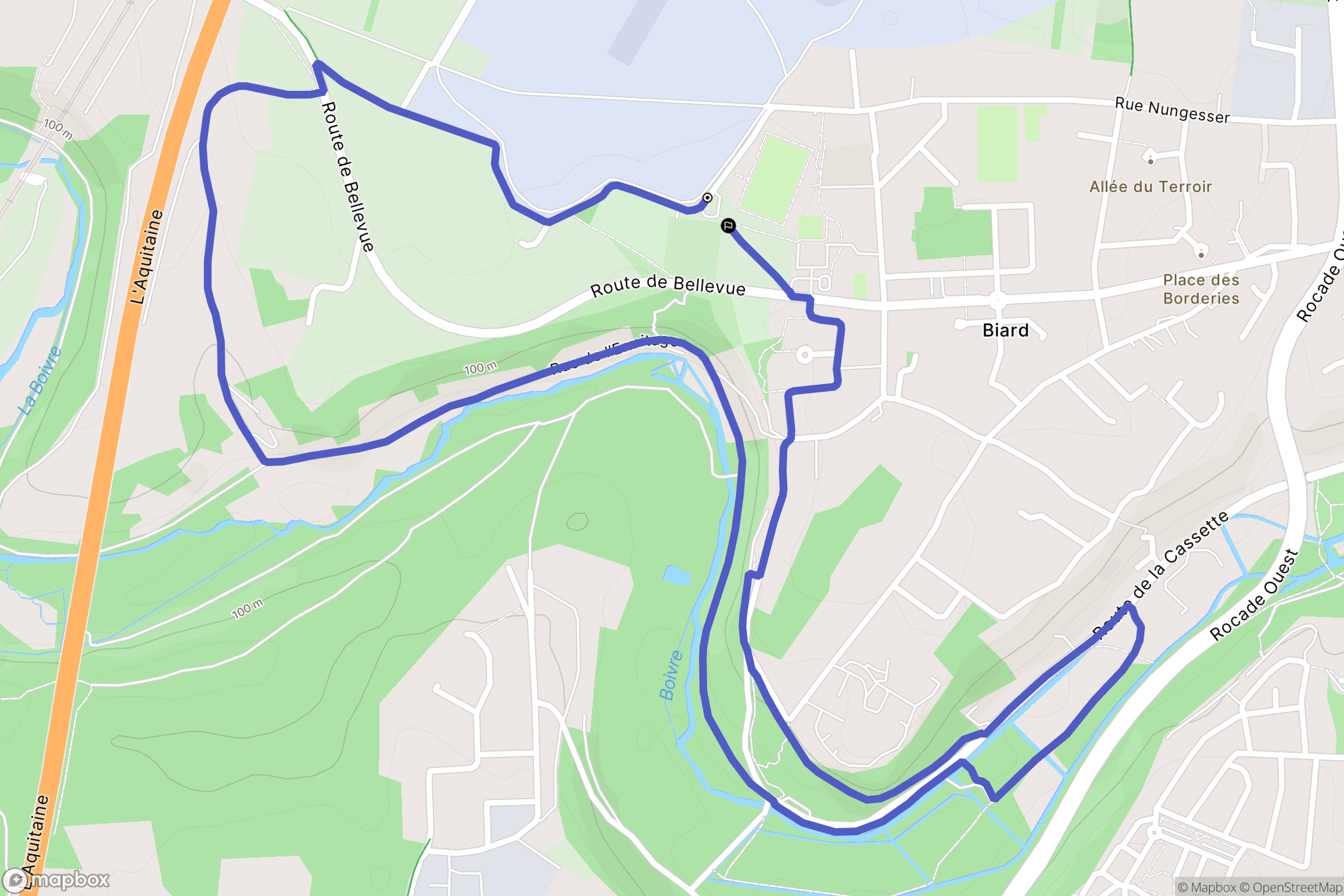 Biard : carte du parcours de randonnée - France